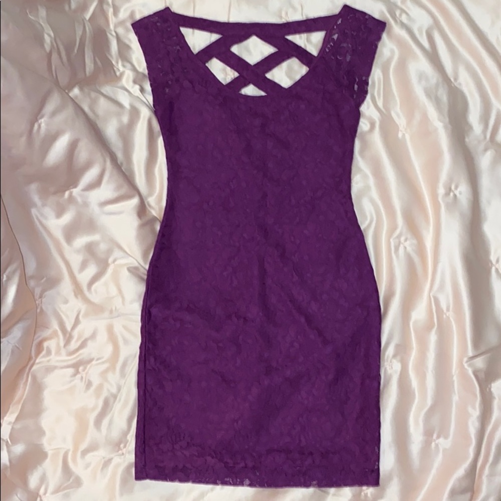Purple lace dress